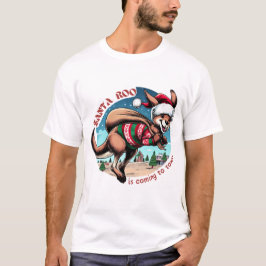 Funny Kangaroo Santa Hat Julafton Animals T-Shirt