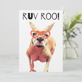Funny Kangaroo Valentines day-kort Julkort