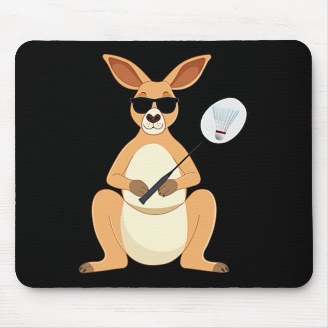 Funny Kangaroo Wearing Sungles Spela Dminton Musmatta (Framsidan)