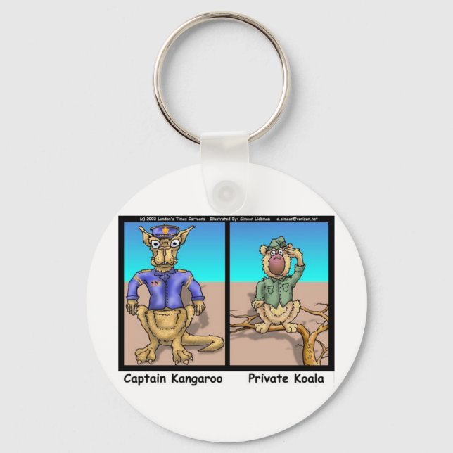 Funny Kangaroos & Koala Funny Tecknad Gifts Tees Nyckelring (Framsida)