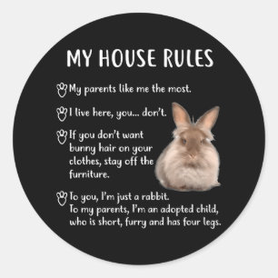 Funny kanin Mitt hus Regler Lionhead Bunny Runt Klistermärke