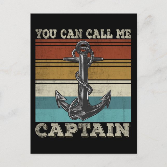Funny kapten Sailboat Humor Anchor Sailor Vykort (Framsida)