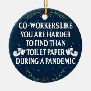 Funny karantänpandemisk pandemisk Gift för medar Julgransprydnad Keramik