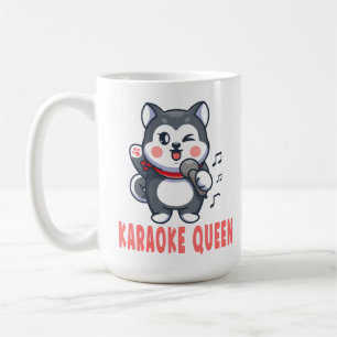 Funny Karaoke Gift Hund älskare Siberian husky Tr Kaffemugg