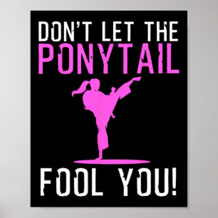 Funny Karatdesign för kvinnor flickor Karate Kick Poster