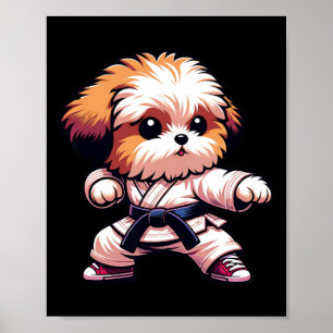 Funny Karate Bolonka Dog Humor Martial Arts Roligt Poster