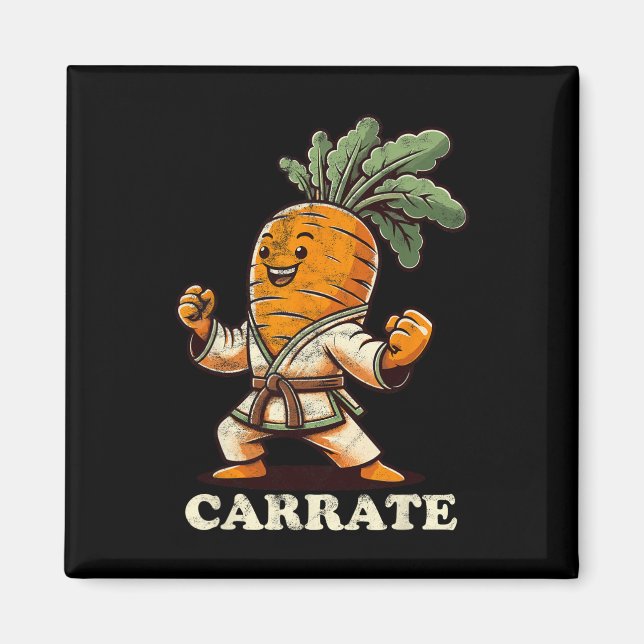 Funny Karate Carrot Carrate Karate Trainer Karate Magnet (Framsidan)
