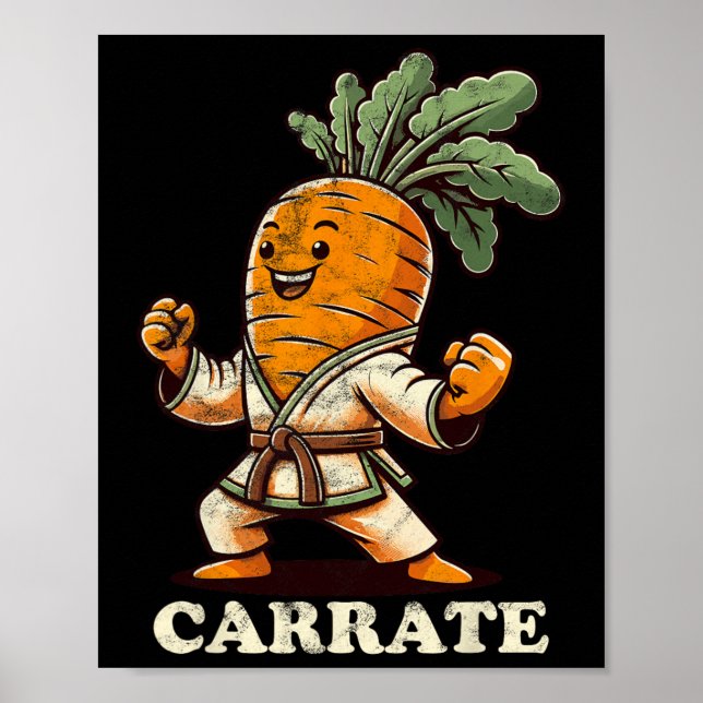 Funny Karate Carrot Carrate Karate Trainer Karate Poster (Framsidan)