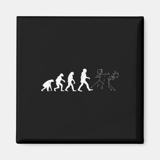 Funny Karate Evolution Karate Stick figur Magnet (Framsidan)