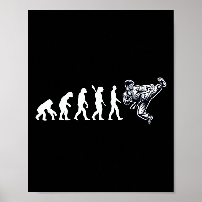 Funny Karate Evolution martial Arts Älskare Karate Poster (Framsidan)