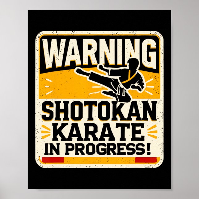 Funny Karate Fighter Martial Arts Shotokan Karatek Poster (Framsidan)