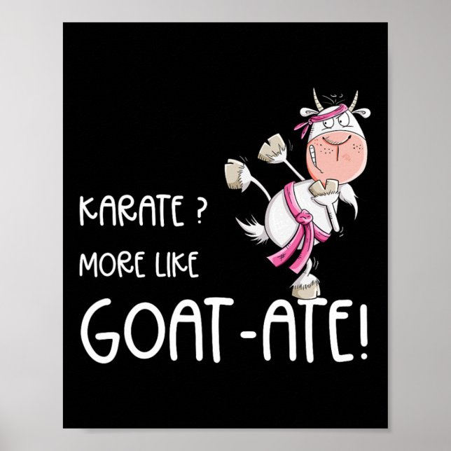 Funny Karate Goat I Karate Pun Martial Arts Poster (Framsidan)
