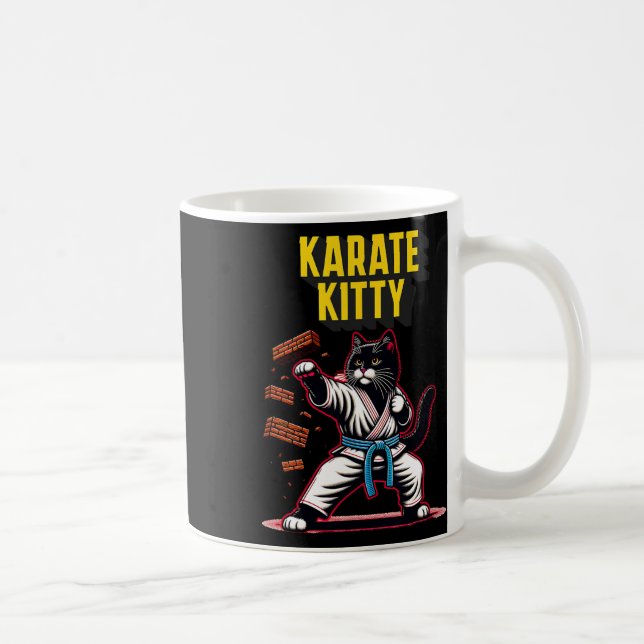 Funny Karate Kattunge - Kattdjuret Martial Arts Kaffemugg (Höger)