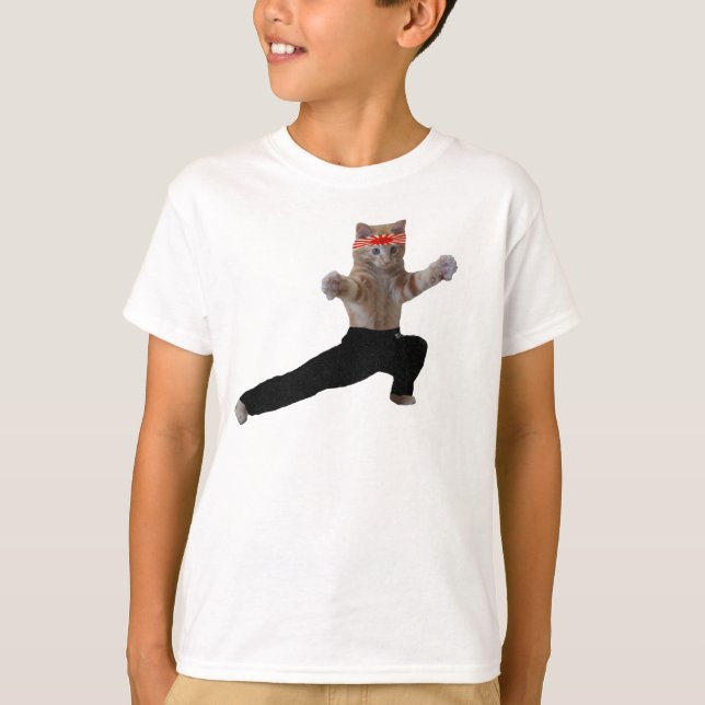 Funny Karate Kitten Tee (Framsida)