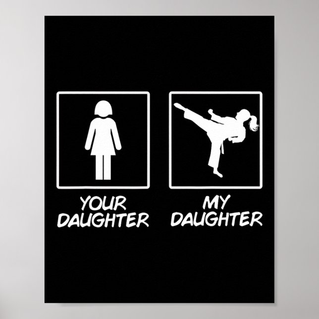 Funny Karate Mamma Martial Arts Dotter Black Bälte Poster (Framsidan)