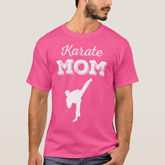 Funny Karate Mamma Martial Arts Fighting T Shirt (Framsida)