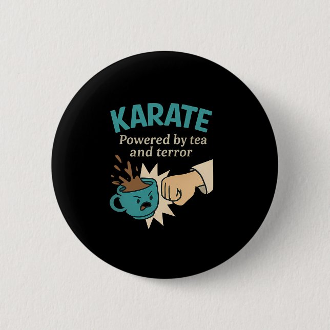 Funny Karate Martial Humor Powered Knapp (Framsida)