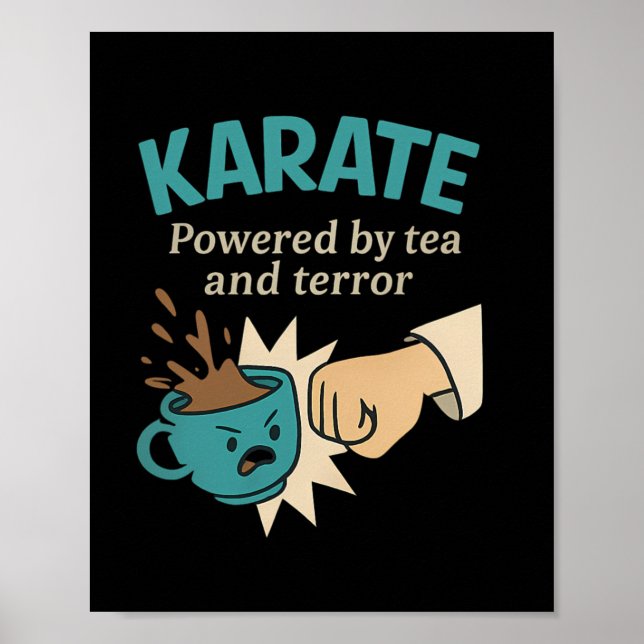Funny Karate Martial Humor Powered Poster (Framsidan)