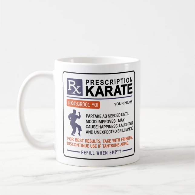 Funny Karate Mugg-förskrivningsdesign Kaffemugg (Vänster)