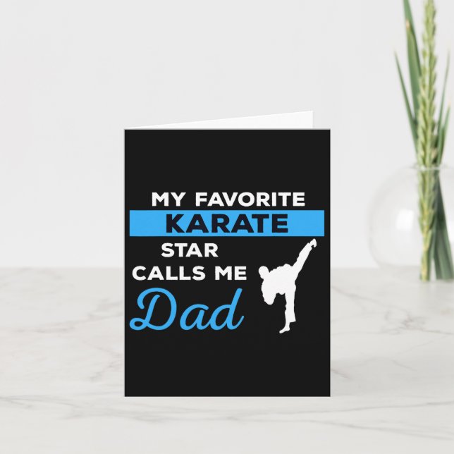 Funny Karate Pappa Martial Arts Fighting Shirt Gif Kort (Framsida)