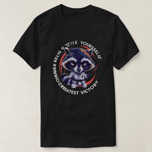 Funny Karate raccoon T Shirt (Design framsida)