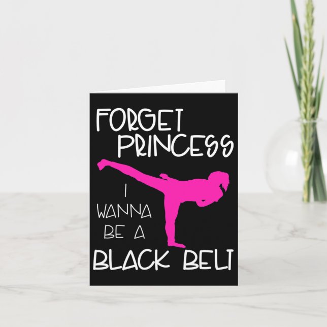 Funny Karate Shirt Girl Black Bälte Martial Arts G Kort (Framsida)