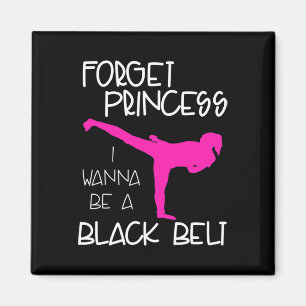 Funny Karate Shirt Girl Black Bälte Martial Arts G Magnet
