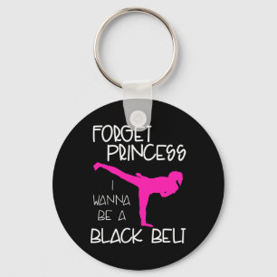 Funny Karate Shirt Girl Black Bälte Martial Arts G Nyckelring
