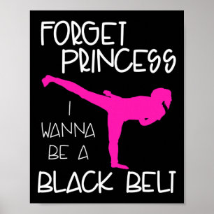 Funny Karate Shirt Girl Black Bälte Martial Arts G Poster
