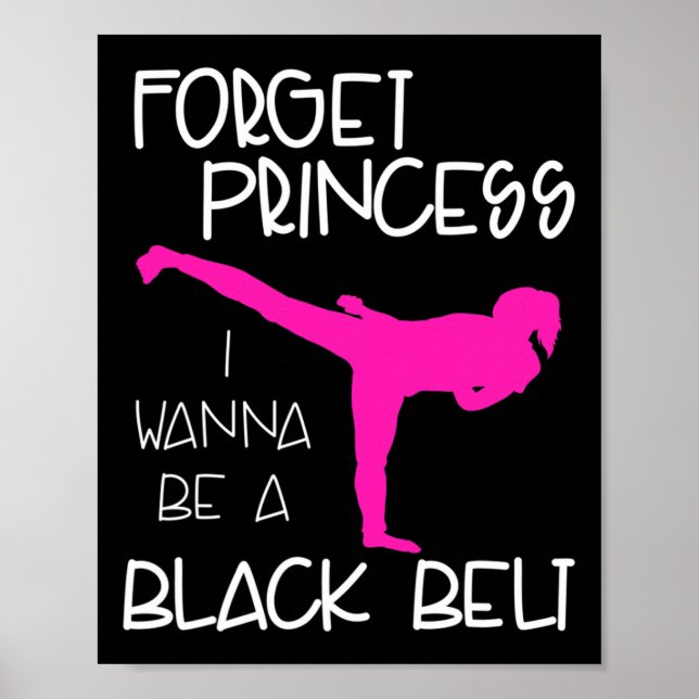 Funny Karate Shirt Girl Black Bälte Martial Arts G Poster (Framsidan)