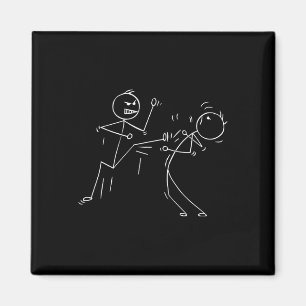 Funny Karate Stick figur Karate Fighters Magnet