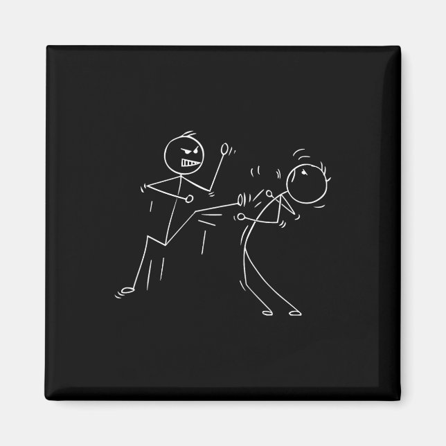 Funny Karate Stick figur Karate Fighters Magnet (Framsidan)
