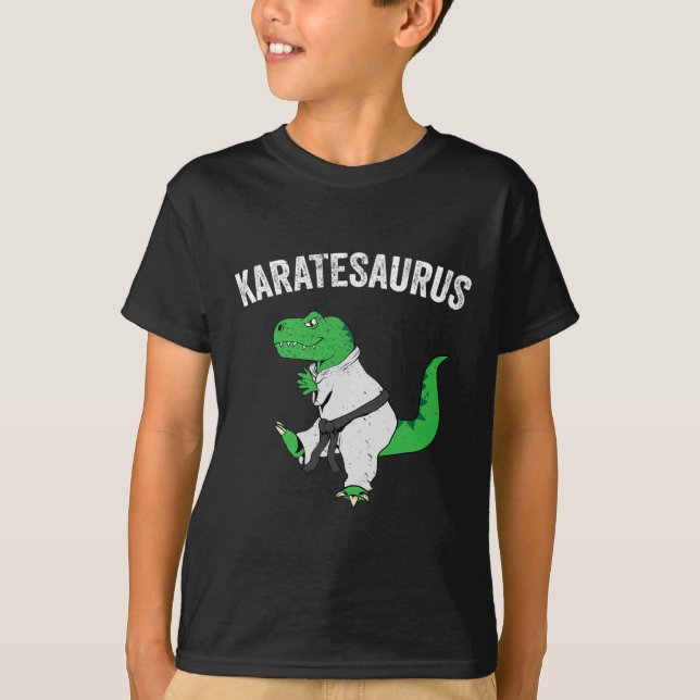 Funny Karate T Rex Dinosaur Cute Dino Martial Arts Shirt (Framsida)