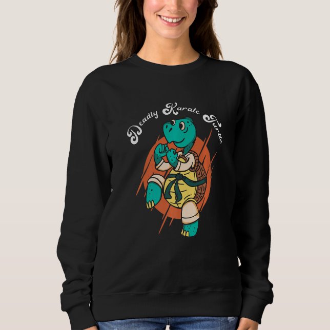Funny Karate Turtle Deadly Tortoise Combat Sports T Shirt (Framsida)
