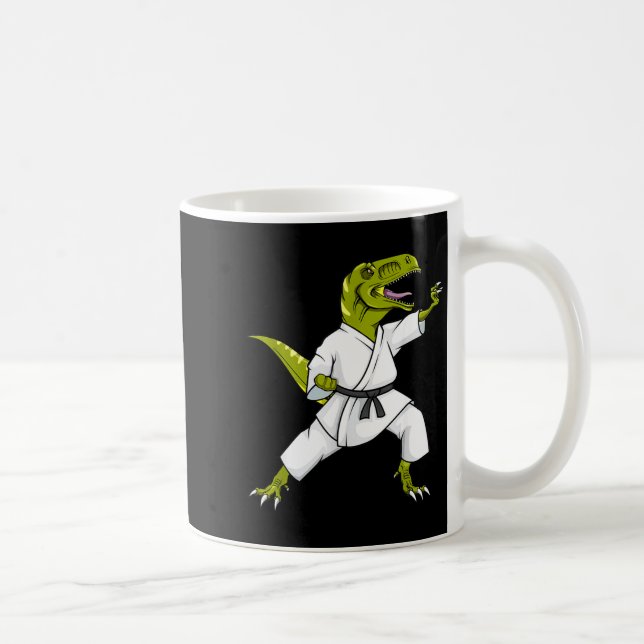 Funny Karatesaurus T-rex Dinosaur Karate Samurai D Kaffemugg (Höger)