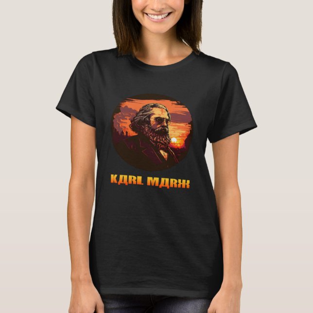 Funny Karl Marx, Socialist, Communist T Shirt (Framsida)
