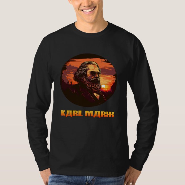 Funny Karl Marx, Socialist, Communist T Shirt (Framsida)