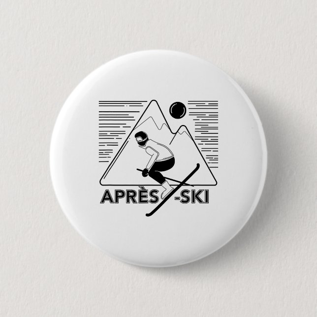 Funny Kärlek Apres Ski - Underbar Snö Älskare Gift Knapp (Framsida)