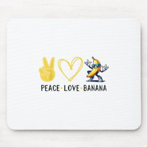 Funny Kärlek Banana Cute Banana Peace Kärlek Banan Musmatta