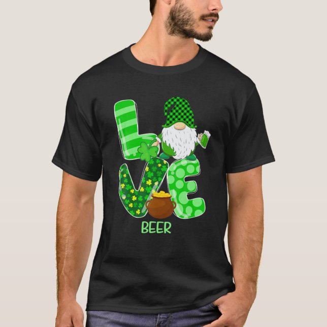 Funny KÄRLEK Beer Gnome St patricks day Women T Shirt (Framsida)