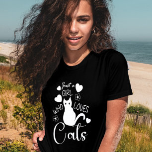 Funny Kärlek cat Cute Teckning Typography T-Shirt