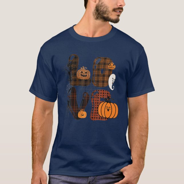 Funny Kärlek Halloween Pumpkin Halloween T Shirt (Framsida)