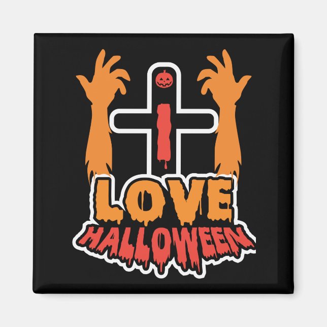 Funny Kärlek Halloween Spooky Zombie Händer Magnet (Framsidan)