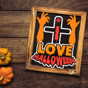 Funny Kärlek Halloween Spooky Zombie Händer Poster