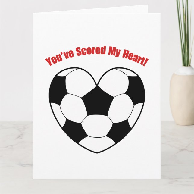 Funny Kärlek Heart Football Pun Valentine Card Kort (Framsida)