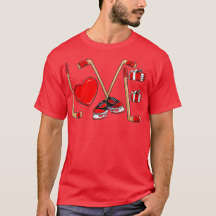 Funny Kärlek Hockey Valentines day Småbarn Boys Ki T Shirt