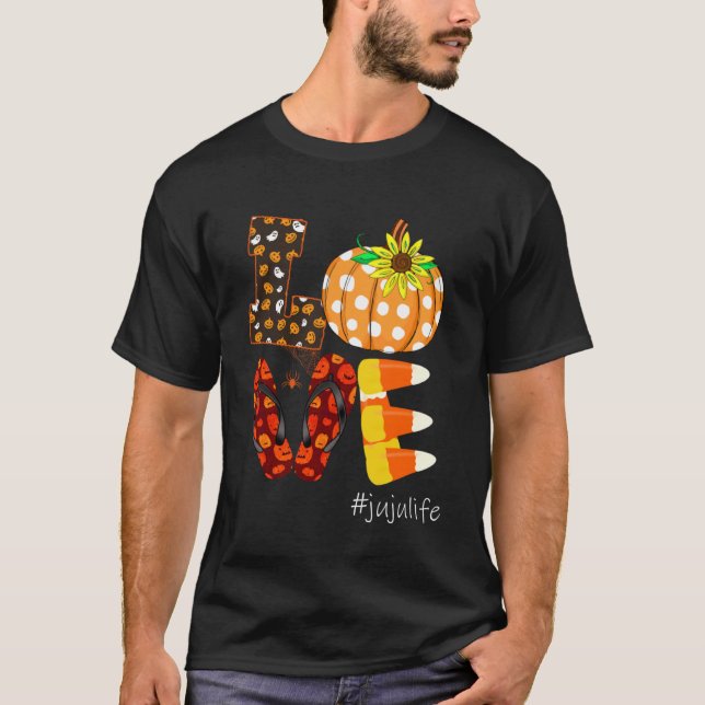 Funny Kärlek jujujulife Pumpkin Flinflip flops juj T Shirt (Framsida)