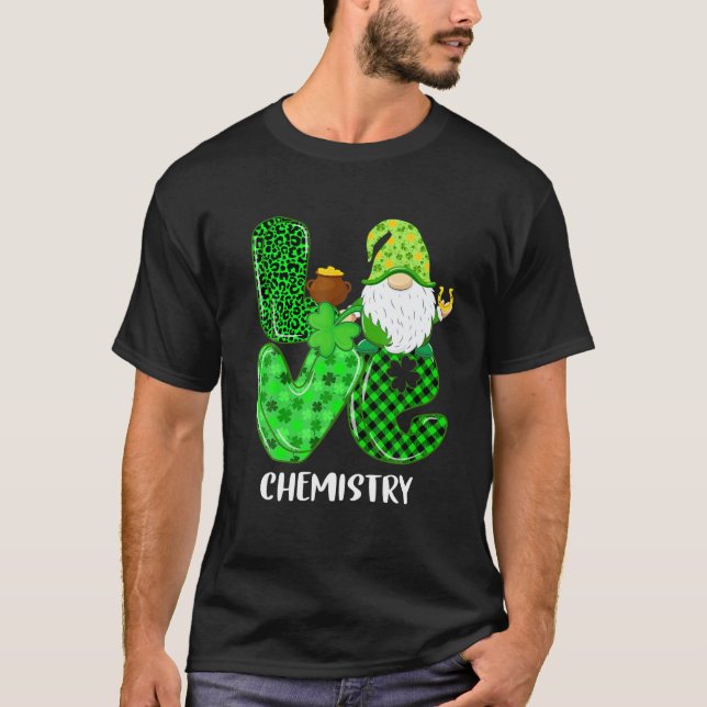 Funny KÄRLEK-kemi Gnome St patricks day Manar Wom T Shirt (Framsida)