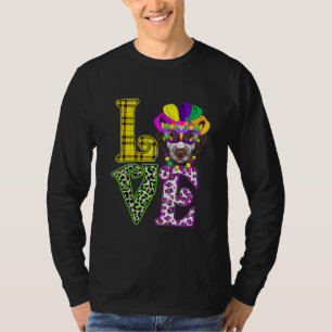 Funny Kärlek Mardi Gras Dalmatian Hund Hund Mamma T Shirt