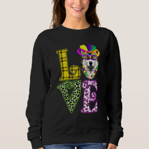 Funny Kärlek Mardi Gras Siberian husky Hund Pappa  T Shirt